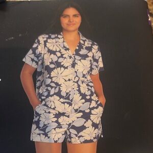 GAP Blue and White Floral Women's Pajama Set